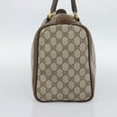 GUCCI GG Supreme Web Sherry Line Boston Bag PVC Beige Gold Auth ep15012-3