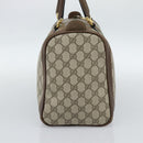 GUCCI GG Supreme Web Sherry Line Boston Bag PVC Beige Gold Auth ep15012-4
