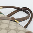 GUCCI GG Supreme Web Sherry Line Boston Bag PVC Beige Gold Auth ep15012-8