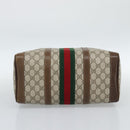 GUCCI GG Supreme Web Sherry Line Boston Bag PVC Beige Gold Auth ep15012-5