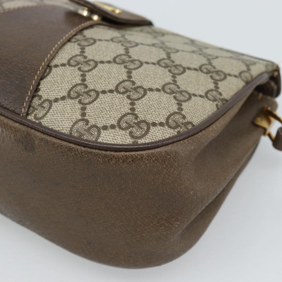 GUCCI GG Supreme Web Sherry Line Bag PVC Beige Gold 72 02 024 Auth ep15016