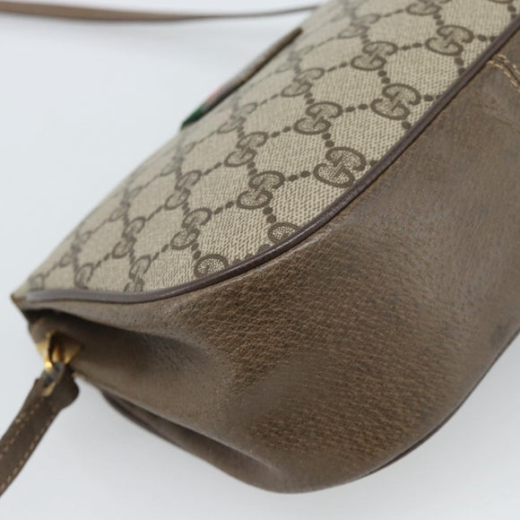 GUCCI GG Supreme Web Sherry Line Bag PVC Beige Gold 72 02 024 Auth ep15016