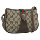 GUCCI GG Supreme Web Sherry Line Bag PVC Beige Gold 72 02 024 Auth ep15016-1