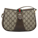 GUCCI GG Supreme Web Sherry Line Bag PVC Beige Gold 72 02 024 Auth ep15016-13