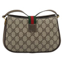 GUCCI GG Supreme Web Sherry Line Bag PVC Beige Gold 72 02 024 Auth ep15016-2