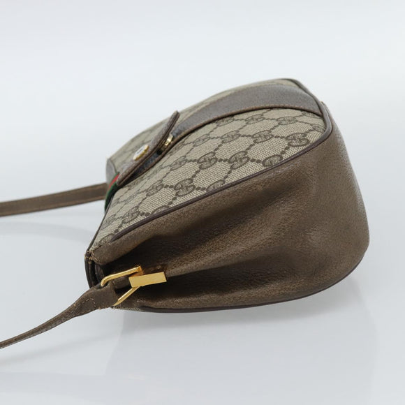 GUCCI GG Supreme Web Sherry Line Bag PVC Beige Gold 72 02 024 Auth ep15016