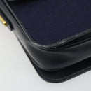 GUCCI Micro GG Canvas Shoulder Bag Navy Gold Auth ep15021A-14