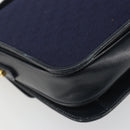 GUCCI Micro GG Canvas Shoulder Bag Navy Gold Auth ep15021A-16