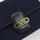 GUCCI Micro GG Canvas Shoulder Bag Navy Gold Auth ep15021A-17