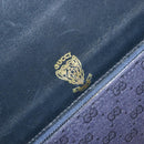 GUCCI Micro GG Canvas Shoulder Bag Navy Gold Auth ep15021A-18