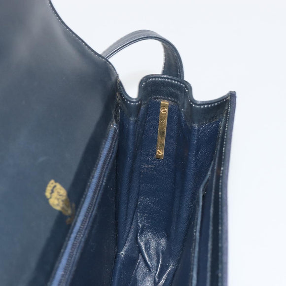 GUCCI Micro GG Canvas Shoulder Bag Navy Gold Auth ep15021A