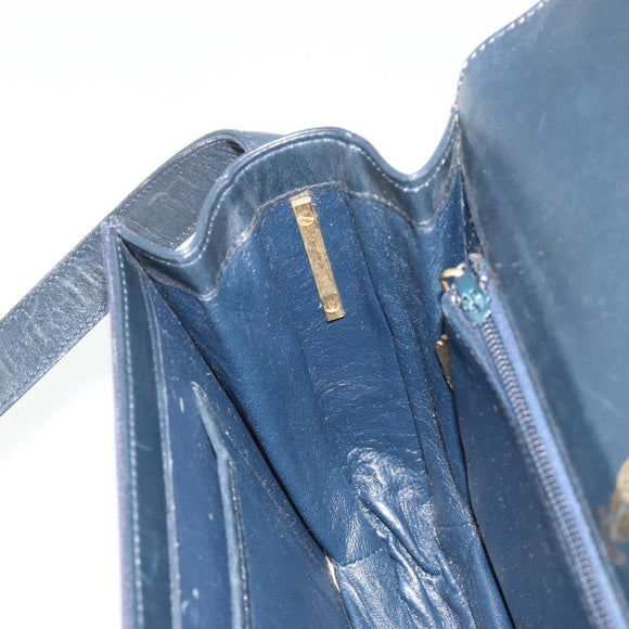 GUCCI Micro GG Canvas Shoulder Bag Navy Gold Auth ep15021A