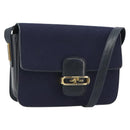GUCCI Micro GG Canvas Shoulder Bag Navy Gold Auth ep15021A-1