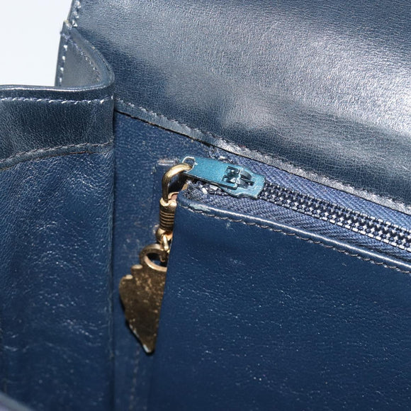 GUCCI Micro GG Canvas Shoulder Bag Navy Gold Auth ep15021A