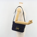 GUCCI Micro GG Canvas Shoulder Bag Navy Gold Auth ep15021A-23