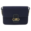 GUCCI Micro GG Canvas Shoulder Bag Navy Gold Auth ep15021A-13
