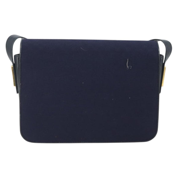 GUCCI Micro GG Canvas Shoulder Bag Navy Gold Auth ep15021A