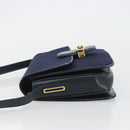 GUCCI Micro GG Canvas Shoulder Bag Navy Gold Auth ep15021A-4