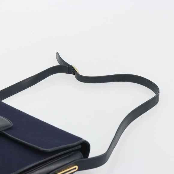 GUCCI Micro GG Canvas Shoulder Bag Navy Gold Auth ep15021A