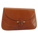 GUCCI Clutch Bag Leather Brown Gold Auth ep15027A-1