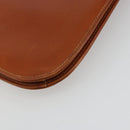 GUCCI Clutch Bag Leather Brown Gold Auth ep15027A-16