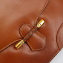 GUCCI Clutch Bag Leather Brown Gold Auth ep15027A-17