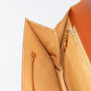 GUCCI Clutch Bag Leather Brown Gold Auth ep15027A-19