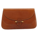 GUCCI Clutch Bag Leather Brown Gold Auth ep15027A-13