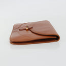 GUCCI Clutch Bag Leather Brown Gold Auth ep15027A-3