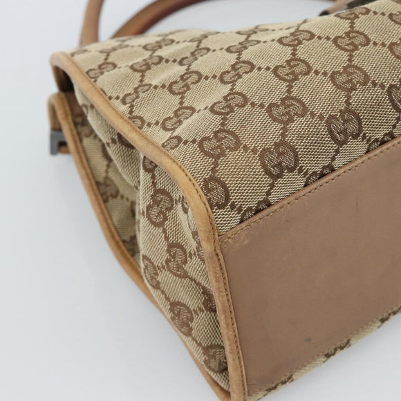 GUCCI GG Canvas Jackie Shoulder Bag Beige Silver 01719 Auth ep15028