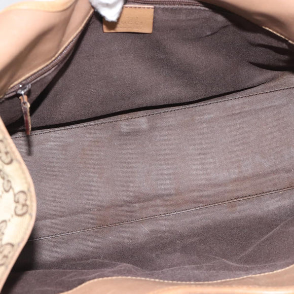 GUCCI GG Canvas Jackie Shoulder Bag Beige Silver 01719 Auth ep15028