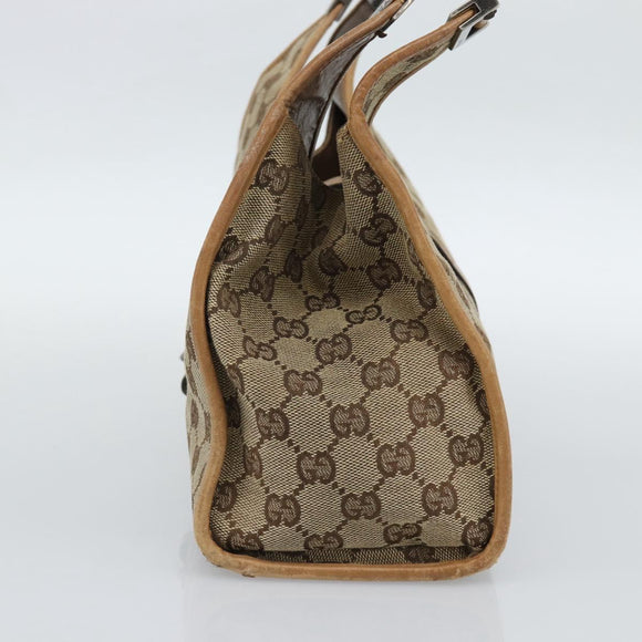 GUCCI GG Canvas Jackie Shoulder Bag Beige Silver 01719 Auth ep15028