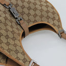 GUCCI GG Canvas Jackie Shoulder Bag Beige Silver 01719 Auth ep15028-6