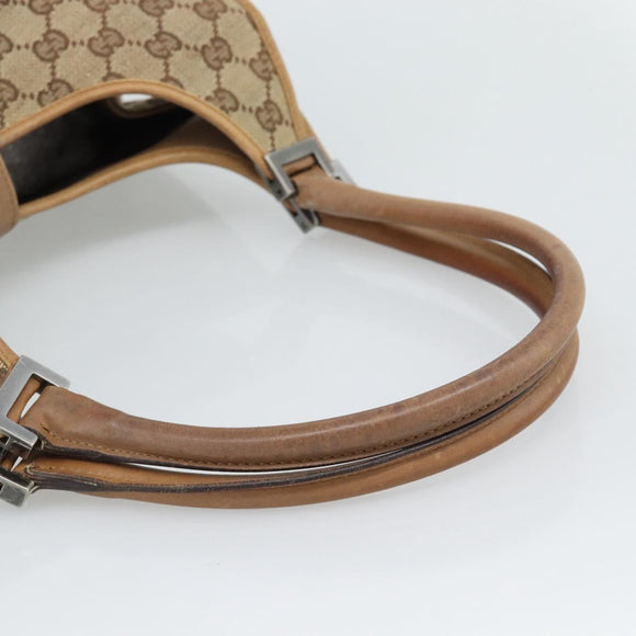 GUCCI GG Canvas Jackie Shoulder Bag Beige Silver 01719 Auth ep15028