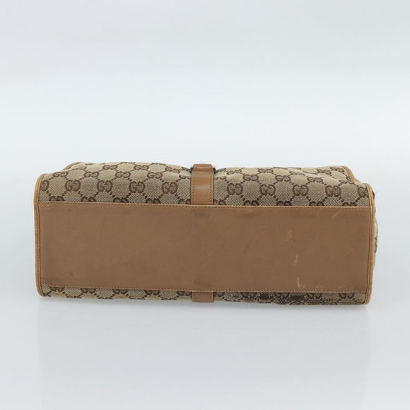 GUCCI GG Canvas Jackie Shoulder Bag Beige Silver 01719 Auth ep15028