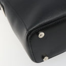 CELINE Schoudertas Leer Zwart Zilver Auth ep15031-16