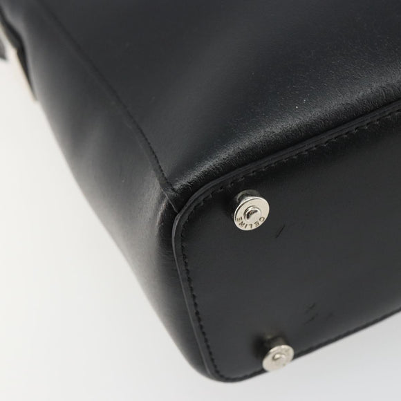 CELINE Schoudertas Leer Zwart Zilver Auth ep15031