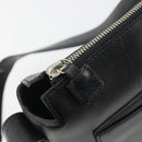 CELINE Schoudertas Leer Zwart Zilver Auth ep15031-18