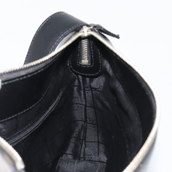 CELINE Schoudertas Leer Zwart Zilver Auth ep15031