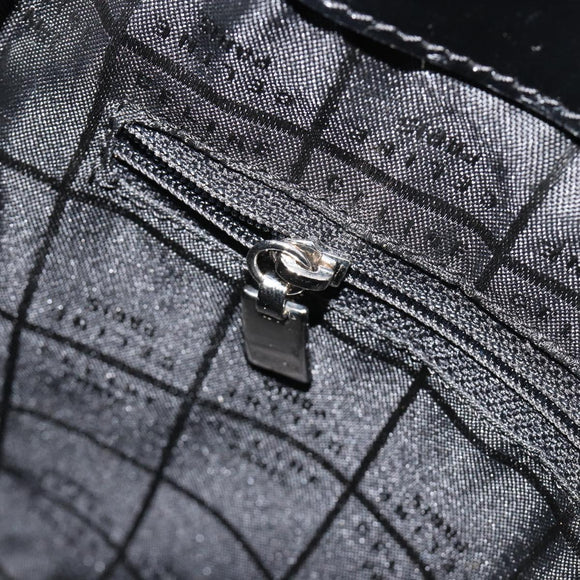 CELINE Schoudertas Leer Zwart Zilver Auth ep15031