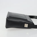 CELINE Schoudertas Leer Zwart Zilver Auth ep15031-3