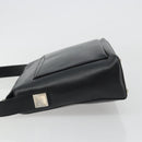 CELINE Schoudertas Leer Zwart Zilver Auth ep15031-4