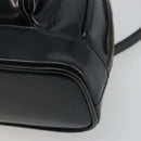 GUCCI Bamboo Shoulder Bag Enamel Black Gold 003 2113 0127 Auth ep15033-10