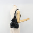 GUCCI Bamboo Shoulder Bag Enamel Black Gold 003 2113 0127 Auth ep15033-22