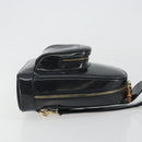 GUCCI Bamboo Shoulder Bag Enamel Black Gold 003 2113 0127 Auth ep15033-4