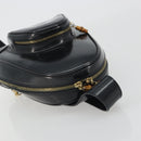 GUCCI Bamboo Shoulder Bag Enamel Black Gold 003 2113 0127 Auth ep15033-6