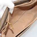 GUCCI Shoulder Bag PVC Canvas Beige Gold Auth ep15035-11
