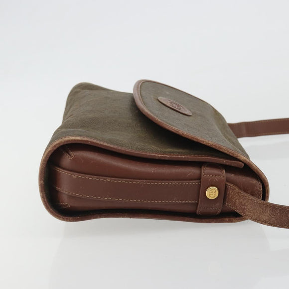 GUCCI Shoulder Bag PVC Canvas Beige Gold Auth ep15035