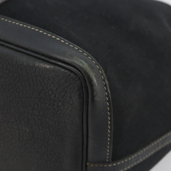HERMES Garden Party PM Hand Bag Canvas Black Silver Auth ep15036