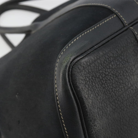 HERMES Garden Party PM Hand Bag Canvas Black Silver Auth ep15036